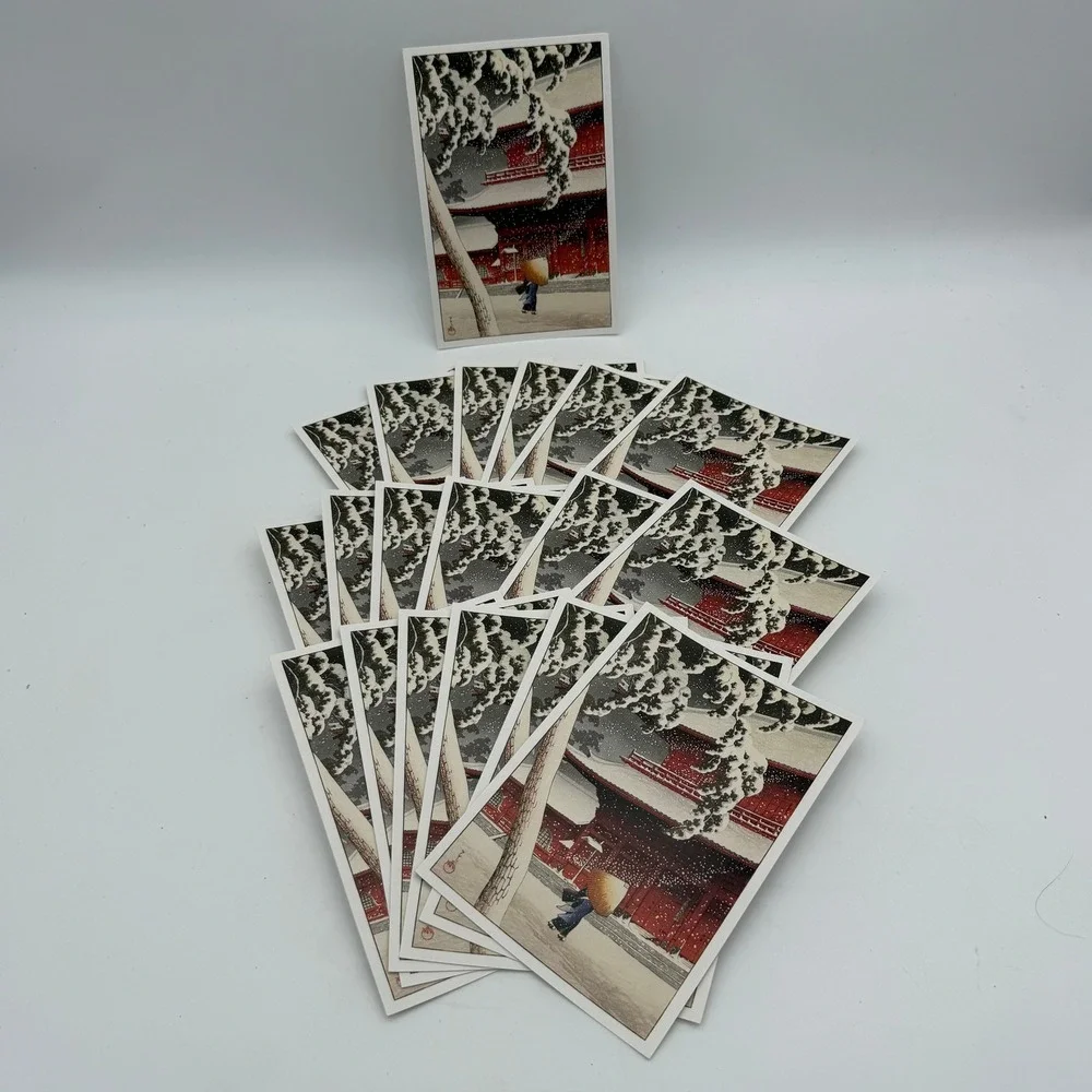San Diego Museum of Art Japanese Woodblock Snow Scene Holiday Cards 20ct Boxed